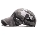 Men's camouflage baseball cap tactical outdoor sun protection sports adjustable hat stylish - Adjustable / Fabric Cap Gray
