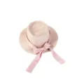 Donna Estate Cappello di Paglia Spiaggia Protezione Solare Casual Fiocco Rosa Cappello - M(56-58cm) / Rosa