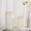 Tragbarer Edelstahl-Isolierbecher mit Doppeltrinkdeckel, elegantes weißes Design. - 260ml / Weiß