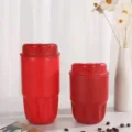 Tragbarer Edelstahl Doppeltrink Kaffebecher Isolierbecher Rot Große und kleine Sets - 260ml / Rot