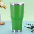 Vaso térmico de acero inoxidable 304 verde, taza de café de viaje portátil al vacío de gran capacidad. - 30oz / Verde