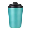 Τουρκουάζ 12oz ανοξείδωτη θερμική ταξιδιωτική κούπα καφέ με μαύρο προστατευτικό καπάκι - Μπλε Χρυσό