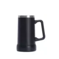 Stainless steel insulated beer mug with handle double wall vacuum portable metal cup - 24oz / Black