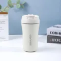 Tazza termica in acciaio inox con coperchio per bere, bicchiere da viaggio isolato. - 420ml / Bianco