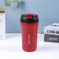 Tazza da caffè da viaggio in acciaio inossidabile 304 rosso con coperchio, bicchiere termico. - 420ml / Rosso