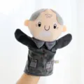 Puppazzo a mano da nonno in peluche, morbida bambola per spettacoli interattivi di bambini dell'asilo. - Burattino a mano del Nonno