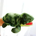 Cute turtle plush hand puppet for kids storytelling, soft marine animal toy for interactive games. - Turtle Hand Puppet