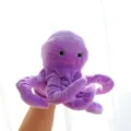 Purple octopus hand puppet plush toy, soft stuffed animal toy for kids interactive play. - Octopus Hand Puppet