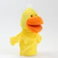 Simpatica marionetta a mano papera gialla in peluche per bambini storie interattive. - Burattino a mano di anatra con bocca mobile / 24cm / Giallo