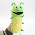 Pupazzo a mano bruco in peluche con bocca mobile, giocattolo animale interattivo morbido. - Bruco