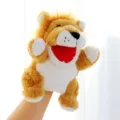Pupazzo a mano Leone in peluche Bocca mobile Giocattolo animale interattivo bimbi. - Leone / Circa 25cm