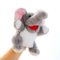 Puppazzo a mano elefante in peluche con bocca mobile morbido giocattolo animale per bambini. - Elefante / Circa 25cm