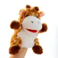 Plush giraffe hand puppet toy movable mouth soft interactive doll for kids interactive play - Giraffe / Approx 25cm