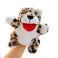 Plush leopard hand puppet toy with movable mouth soft animal doll for kids interactive play - Leopard / Approx 25cm