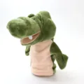 Marionetta a mano coccodrillo di peluche verde giocattolo interattivo per bambini storie divertenti - Burattino a mano coccodrillo / 24cm / Verde