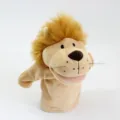 Pupazzo a mano leone in peluche per gioco interattivo, morbido giocattolo con bocca mobile. - Giallo