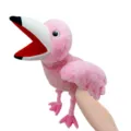 Marionnette à main en peluche flamant rose toucan pour enfants jouet interactif de contes poupée - Marionnette flamant rose / 40CM