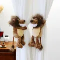 Simpatici fermatende in peluche a forma di leone, morbidi supporti per tende per camerette. - Leone / 25cm (Paio)