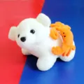 Orso polare bianco di peluche con piccolo granchio arancione, morbido pupazzo imbottito. - Stile Amico - Granchio