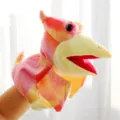 Graziosa marionetta a mano in peluche dinosauro, drago rosa giallo per storie di bambini. - Pterodattilo