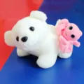 Λευκό λούτρινο αρκουδάκι πολική αρκούδα με ροζ ζωάκι παιχνίδι δώρο για παιδιά - Styl Filos - Megaloftalmo Xtapodi