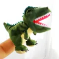 Dinosaurus pluche handpop speelgoed met beweegbare mond voor interactieve kinderspelen. - Groene Tyrannosaurus Rex