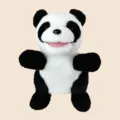 Pupazzo peluche marionetta panda bocca aperta, tessuto morbido per divertimento bimbi. - Burattino a Mano Panda Seduto