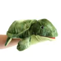 Simpatico peluche marionetta a mano tartaruga marina con bocca mobile per giochi interattivi. - Verde Scuro