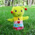 Cute plush caterpillar hand puppet, green colorful soft toy for kids and kindergarten fun. - Caterpillar Hand Puppet