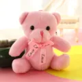 Simpatico orsetto rosa peluche portachiavi borsa pendente zaino ciondolo morbido e carino - Portachiavi / Rosa