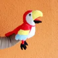 Plush Parrot Hand Puppet Toy Soft Stuffed Animal Doll for Kids Interactive Play Fun Now - Parrot