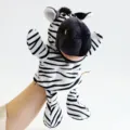 Pupazzo a mano in peluche a forma di zebra con zampe lunghe e bocca mobile, morbido e divertente. - Bocca Mobile / Zebra
