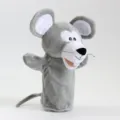 Giocattolo marionetta a mano topo in peluche grigio con bocca mobile per bambini. - Burattino a Mano di Topo con Bocca Mobile / 28cm (Inclusi Orecchi)