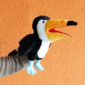 Plush toucan hand puppet soft animal toy for kids storytelling interactive play - Toucan
