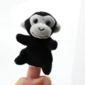 Plush monkey finger puppet toy, black and grey animal doll for kids storytelling and show item. - Gorilla