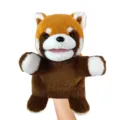 Peluche Pupazzo a Mano Panda Rosso Morbido Animale Giocattolo Interattivo per Bambini - Panda Rosso / 25cm