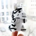 Cute zebra finger puppet plush toy for kids storytelling and interactive performance play fun. - Zebra