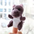 Plush finger puppet toy animal cute storytelling props soft doll kids interactive play - Hippo