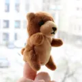 Cute brown plush animal finger puppet toy for kids storytelling and interactive show - Brown Bear
