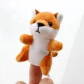 Cute plush animal finger puppet toy for kids storytelling and interactive play, orange variant. - Fox