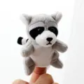 Plush raccoon finger puppet cute animal doll for kids storytelling and party show play toys. - Raccoon