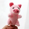 Pink plush pig finger puppet toy cute animal doll for kids storytelling party favor - Pink Pig