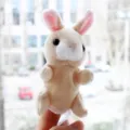 Cute rabbit plush finger puppet toy for children interactive storytelling play brown - Rabbit
