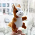 Plush animal finger puppet brown horse toy for kids interactive storytelling playtime - Horse