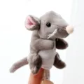 Cute gray plush mouse finger puppet soft animal toy for kids interactive storytelling show - Mouse