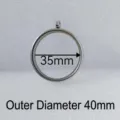 Colgante medallon redondo de acero inoxidable accesorio collar DIY, diametro exterior 40mm - 40mm / Color acero
