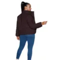 Women's winter short PU puffer jacket, thick warm lapel down cotton coat main view. - S / Tops / Dark Brown