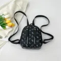 Chique zwarte mini rugzak voor vrouwen met schattige berenprint, lichtgewicht en modieus tasje. - Zwart
