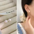 S925 Silber Perlen Ohrstecker Eleganter Vintage Stil Variante Weiß Perle Schmuck Zubehör - 8mm Perle