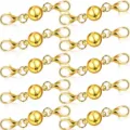 Golden spherical magnetic clasps lobster claw set for DIY necklace jewelry making supplies - 6mm / Gold